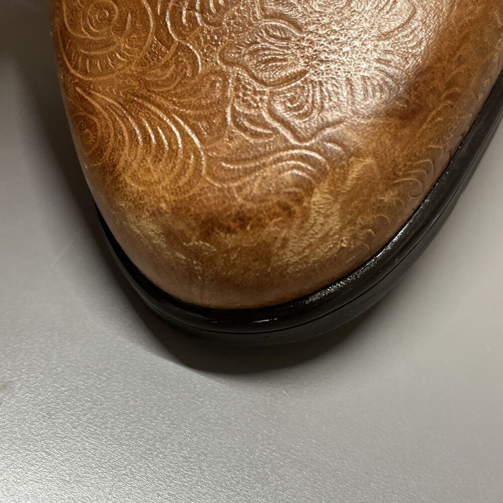 Women's Walking Cradles Caden Western Embossed Brown Leather Mules/Clogs  Sz 8‎ - Picture 10 of 10